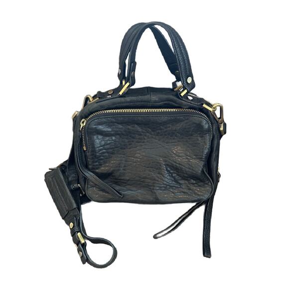 Kenneth Cole New York Black Pebbled Leather Crossbody Shoulder Bag - Picture 1 of 9